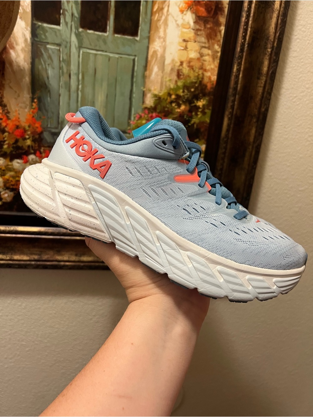 Hoka One One Gaviota Running Shoes Blue Fog Sneakers